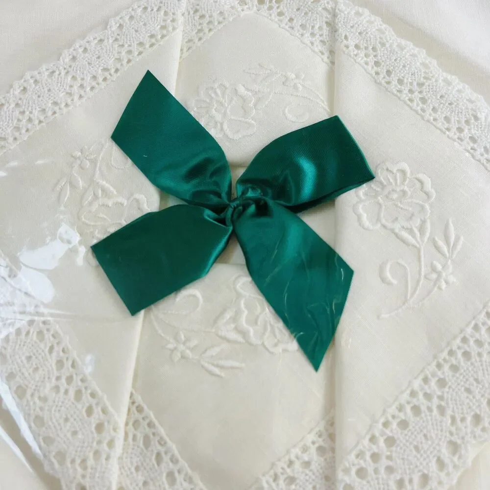Vintage PURE IRISH LINEN Place Mat Set 4 Place Mats 4 Napkins by BROWNLOW White
